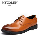 MYCOLEN Luxury Brand Men Flats High Quality Leather Derby Shoes Mens Lace Up Business Dress Shoes Oxfords For Men sapatos