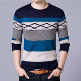Mwxsd brand Men casual striped rhombus sweaters men slim fit knitted pullover hombre male cotton sweater Mwxsd brand Men casual striped rhombus sweaters men slim fit knitted pullover hombre male cotton sweater