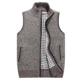 Mwxsd brand Autumn Winter men's Wool sleeveless Cardigans Vest Sweater Men Casual Cashmere knitted Waistcoat for male