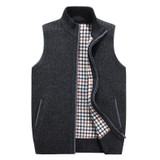 Mwxsd brand Autumn Winter men's Wool sleeveless Cardigans Vest Sweater Men Casual Cashmere knitted Waistcoat for male