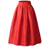 MWSFH New Faldas Summer Autumn Style Vintage Skirt High Waist Work Wear Midi Skirts Womens Fashion red black Jupe Femme Saias