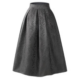 MWSFH New Faldas Summer Autumn Style Vintage Skirt High Waist Work Wear Midi Skirts Womens Fashion red black Jupe Femme Saias