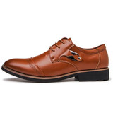 MVVT Fashion Pointed Toe Men Oxfords Shoes Quality PU Formal Shoes Men Dress Shoes Business Wedding Shoes