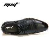 MVVT Fashion Pointed Toe Men Oxfords Shoes Quality PU Formal Shoes Men Dress Shoes Business Wedding Shoes