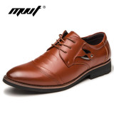 MVVT Fashion Pointed Toe Men Oxfords Shoes Quality PU Formal Shoes Men Dress Shoes Business Wedding Shoes