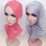 Muslim Cotton Full Cover Inner Hijab Cap Islamic Head Wear Hat Underscarf Colors