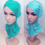 Muslim Cotton Full Cover Inner Hijab Cap Islamic Head Wear Hat Underscarf Colors