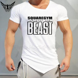 Muscleguys Brand Animal Gyms Clothing Fitness T-Shirt Bodybuilding NO PAIN NO GAIN Beast print Shirt Men Crossfit T Shirt