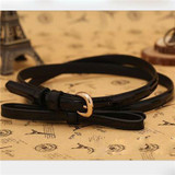 New Arrivlas Fashion Korea Faux Leather Small Bow Decoration Thin Belts Women's Casual Slim Belts Fine Hot Sale Free Shippings