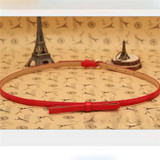 New Arrivlas Fashion Korea Faux Leather Small Bow Decoration Thin Belts Women's Casual Slim Belts Fine Hot Sale Free Shippings