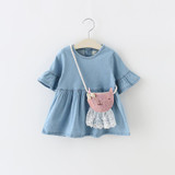 new arrived 2016 summer denim baby girls dress fashion infants baby clothes girl party dress for newborn girl dresses vestido