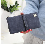 New Arrive Women Brand Long Purse Clutch 2017 Fashion Retro Matte Stitching Wallet Women Casual Hasp Dollar Price Wallet Handbag