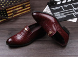 New Arrive Slip-on Leather Shoes Men's Shoes British Business Suits Crocodile Grain Wingtip Shoes Patent Leather Shoes