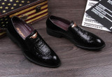 New Arrive Slip-on Leather Shoes Men's Shoes British Business Suits Crocodile Grain Wingtip Shoes Patent Leather Shoes