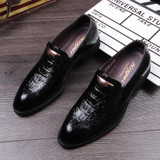 New Arrive Slip-on Leather Shoes Men's Shoes British Business Suits Crocodile Grain Wingtip Shoes Patent Leather Shoes