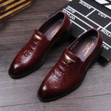 New Arrive Slip-on Leather Shoes Men's Shoes British Business Suits Crocodile Grain Wingtip Shoes Patent Leather Shoes