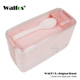 New Arrive 900ml Cute Lunch Dinnerware Box Portable 3 Layer Healthy Food Container Microwave Oven Bento Japanese