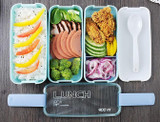 New Arrive 900ml Portable 3 Layer Healthy Food Container Microwave Oven Lunch Bento Boxes Lunchbox