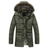 New 2017 Letskeep fur hooded parka men thick long warm winter parka mens casual parkas Jacket with fur collar big size MA425