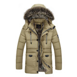 New 2017 Letskeep fur hooded parka men thick long warm winter parka mens casual parkas Jacket with fur collar big size MA425