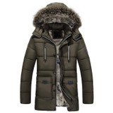 New 2017 Letskeep fur hooded parka men thick long warm winter parka mens casual parkas Jacket with fur collar big size MA425