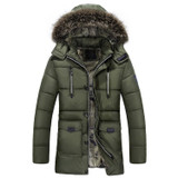 New 2017 Letskeep fur hooded parka men thick long warm winter parka mens casual parkas Jacket with fur collar big size MA425