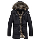 New 2017 Letskeep fur hooded parka men thick long warm winter parka mens casual parkas Jacket with fur collar big size MA425