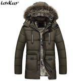 New 2017 Letskeep fur hooded parka men thick long warm winter parka mens casual parkas Jacket with fur collar big size MA425