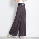 New 2017 Korean Wide leg Pants Culotte Middle-aged Women Comfortable loose High Waist Trousers Summer Thin loose Pants