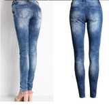 New 2017 Hot Fashion Ladies Cotton Denim Pants Stretch Womens Bleach Ripped Skinny Jeans  Holes Denim Jeans For Female