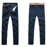 New 2017 high quality Pure cotton thin Men's pure color straight Casual pants Men Slim business Leisure pants trousers