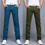 New 2017 high quality Pure cotton thin Men's pure color straight Casual pants Men Slim business Leisure pants trousers