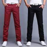 New 2017 high quality Pure cotton thin Men's pure color straight Casual pants Men Slim business Leisure pants trousers