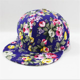 New 2017 Floral Printing Women's Snapback Caps Nice Baseball Cap Hip Hop Flat Hats Fashion gorras mujer Cap With Straight Visor