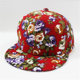 New 2017 Floral Printing Women's Snapback Caps Nice Baseball Cap Hip Hop Flat Hats Fashion gorras mujer Cap With Straight Visor