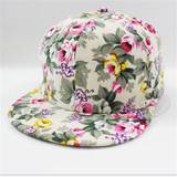 New 2017 Floral Printing Women's Snapback Caps Nice Baseball Cap Hip Hop Flat Hats Fashion gorras mujer Cap With Straight Visor