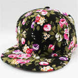 New 2017 Floral Printing Women's Snapback Caps Nice Baseball Cap Hip Hop Flat Hats Fashion gorras mujer Cap With Straight Visor