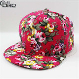 New 2017 Floral Printing Women's Snapback Caps Nice Baseball Cap Hip Hop Flat Hats Fashion gorras mujer Cap With Straight Visor