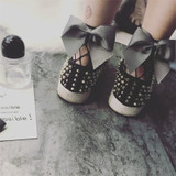New 2017 Fashion Women Ruffle Large Fishnet Ankle High Socks Bow Tie Mesh Lace Fish Net Short Socks