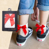 New 2017 Fashion Women Ruffle Large Fishnet Ankle High Socks Bow Tie Mesh Lace Fish Net Short Socks
