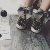 New 2017 Fashion Women Ruffle Large Fishnet Ankle High Socks Bow Tie Mesh Lace Fish Net Short Socks