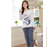 New 2017 fashion women lovely leisure suits cotton sleepwear women cartoon pajamas casual long-sleeved spring pyjamas women