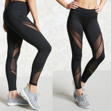 New 2017 Fashion Women High Waist Fitness Leggings Lace Patchwork Pants Trousers