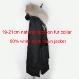 20cm Large Natural Raccoon Fur Collar 2017 Winter Jacket Women 90% White Duck Down Jackets hooded Thicken Parka Female Down Coat
