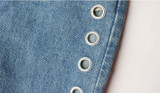 2093 New 2017 Fashion Rivets Ripped High Waist Jeans Straight Eyelet Detail Boyfriend Denim Jeans Women Pants Female Calca Jeans