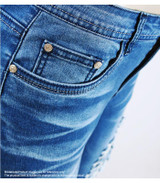 2081 Youaxon Women`s Chic Distressed Plus Size Brand New Mid Waist Stretch Skinny Pencil Pants Jeans For Women True Denim Jean