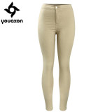2039 Youaxon Women`s Hot Curvy High Waist Stretchy Khaki Jean Pants Skinny Pencil Woman Jeans Femme