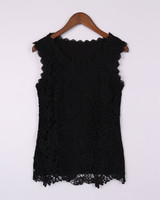 2018 ZANZEA Lace Blouses Summer Fashion Women Blouse Black Lace Elegant Sleeveless Renda Crochet Casual Shirts Tops Plus Size