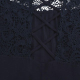 2018 ZANZEA Elegant Women Blouses Lace Crochet Splice Shirts O Neck Short Sleeve Hollow Out Casual Loose Blusas Sexy Tops