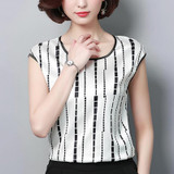 2018 Womens Tops and Blouses Short Sleeve Chiffon Blouse Summer Ladies Print Shirts Casual Clothing Plus Size Blusa Feminina